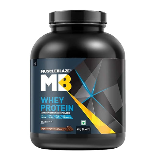 MuscleBlaze 100% Whey Protein, Ultra Premium Blend with Whey Protein Concentrate & Whey Protein Isolate ( 2 kg / 4.4 lb)