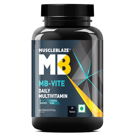 MuscleBlaze MB-VITE Daily Multivitamin, for Enhanced Energy, Stamina & Gut Health, 60 tablet(s)